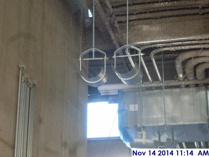 Installed pipe hangers at the  1st floor Facing North